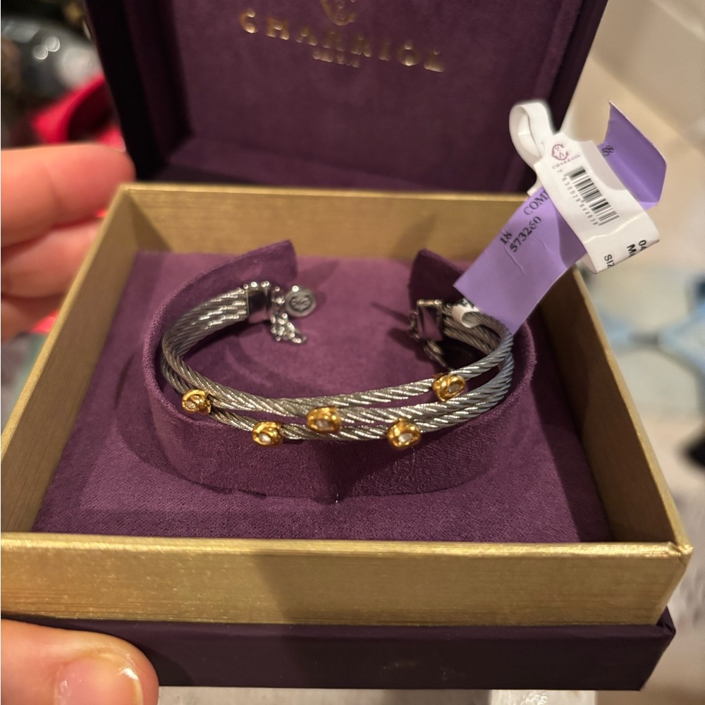 New with tags Charriol Malia silver cable bracelet